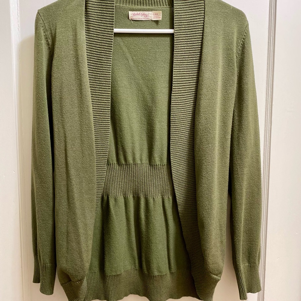 Faded Glory Olive Green Cardigan